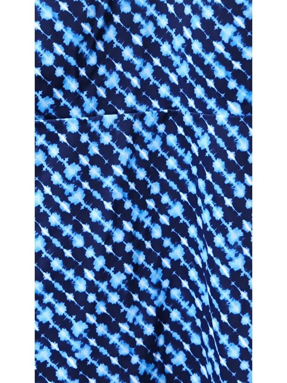 Lands' End Blue Digital Geo High Neck & Flutter Hem Tankini Swim Top - Small 6/8
